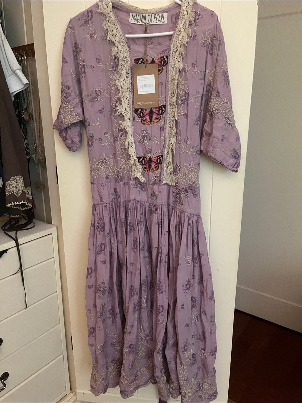 NWT Magnolia Pearl Maggie Bloom Garden Dress with Embroidery, Tattered Lace - Picture 3 of 6